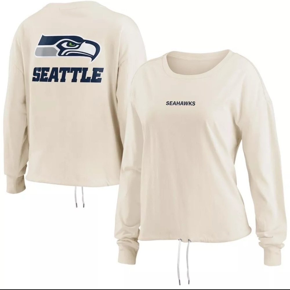 NFL Seattle Seahawks WEAR by Erin Andrews Long Sleeve Crop Top Shirt XL BNWT